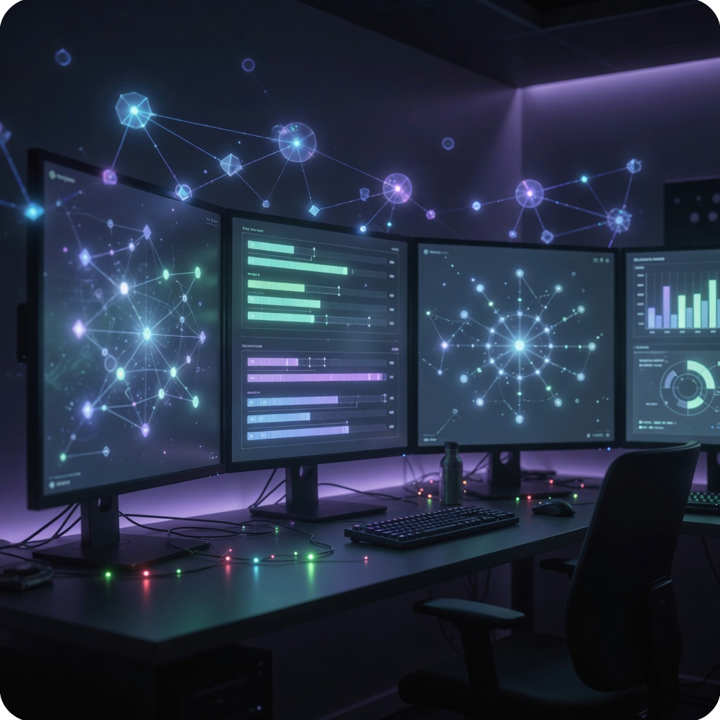 Operations and leadership coordination — multi-screen agent dashboards